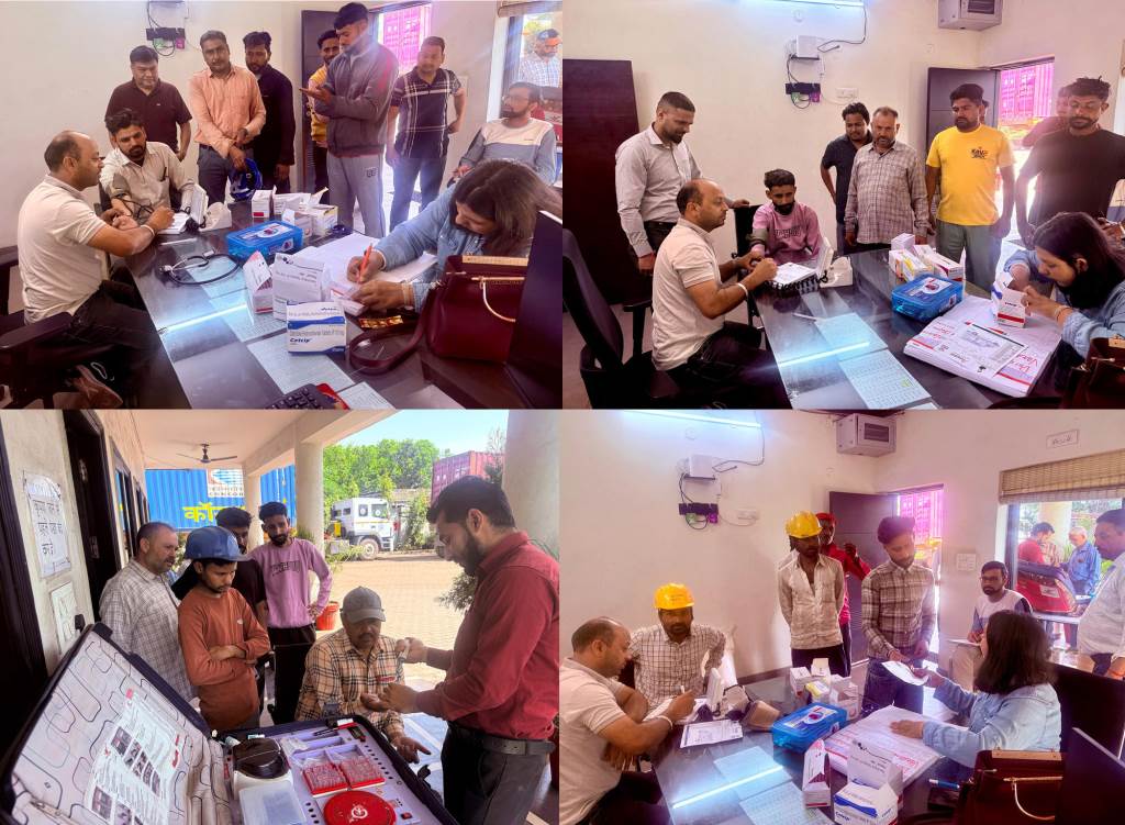 वर्धमान इस्पात उद्योग बाथड़ी में सांसद मोबाइल स्वास्थ्य सेवा का दो दिवसीय शिविर 175 कामगारों का हुआ परीक्षण